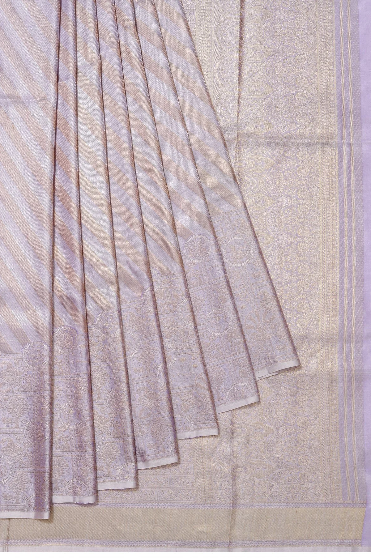 Lavender Kanchipuram Tissue Silk Saree - Image 2