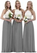 Lace Bridesmaid Dress Long A-Line Evening Party Gown for Womens