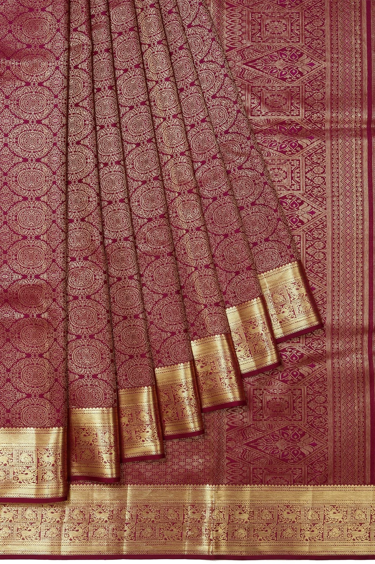 Dark Purple Kanchipuram Silk Saree