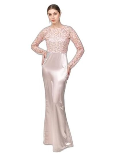 Women's Designer Bridesmaid Satin Maxi Sleeveless Dress || Full Neck Stylish Dress for Women & Girls || One Piece Western Model Dress