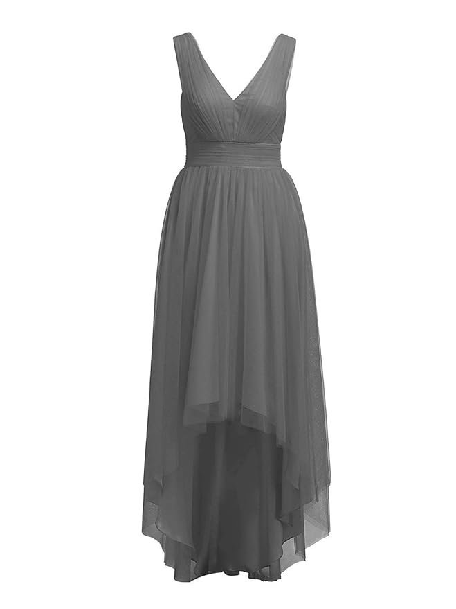 Grey Tulle High-low Gown