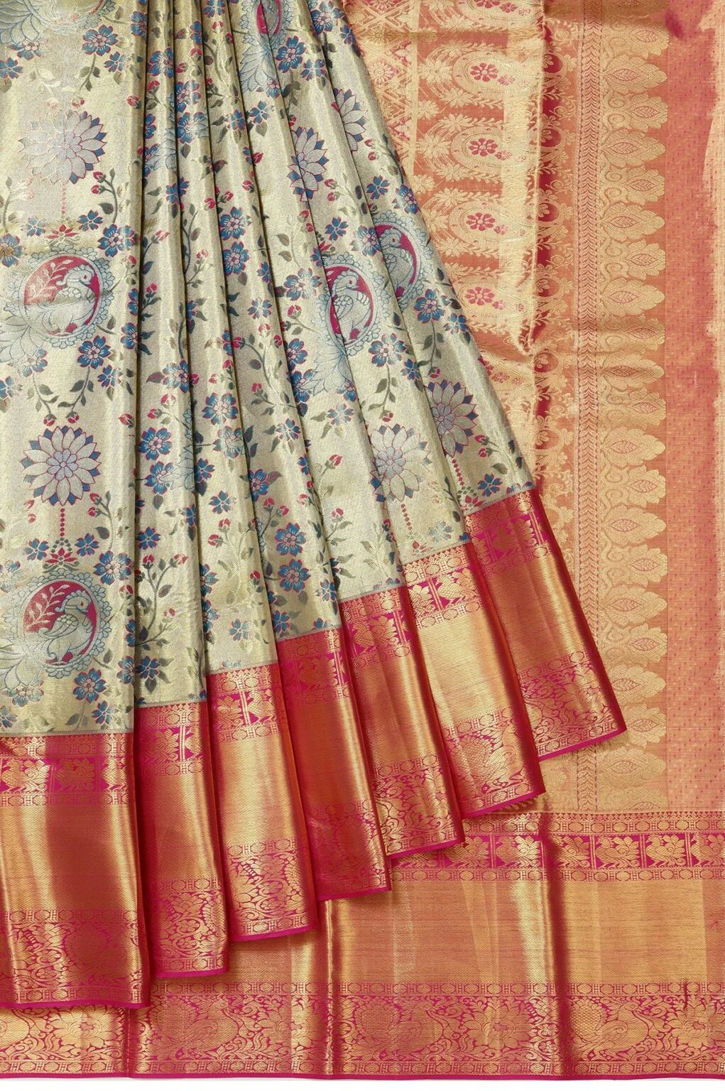 Gold Kanchipuram Silk Mayil Saree