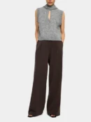 Pleated Fluid Trousers – Brown