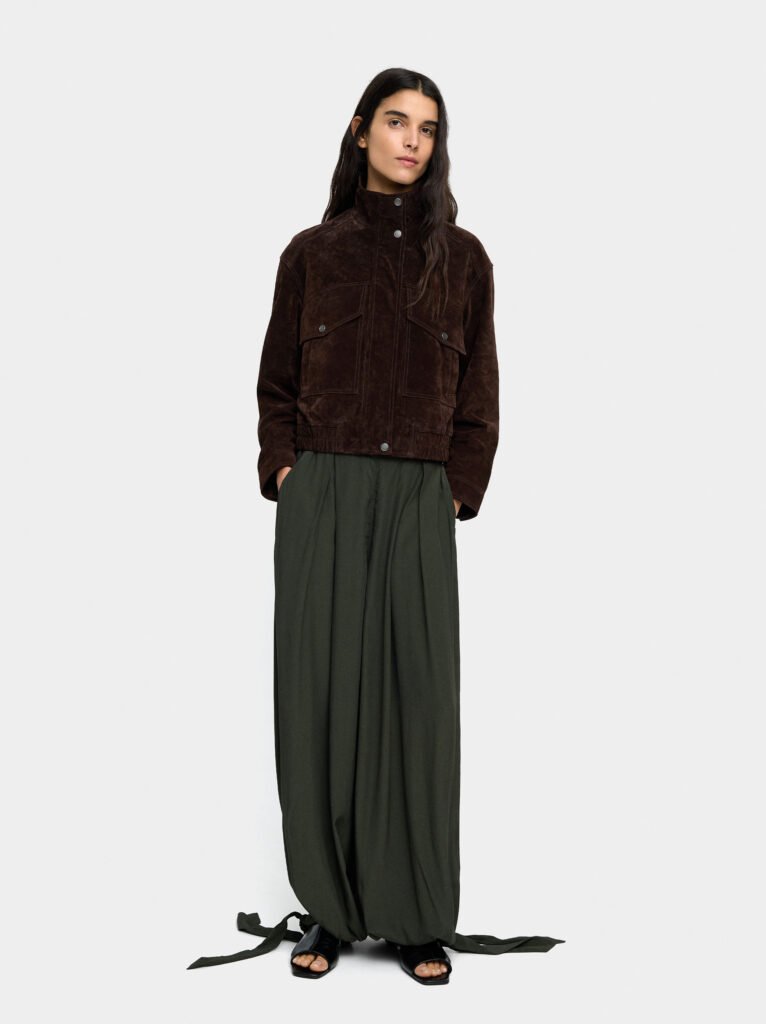 Balloon Tie-Ankle Trousers – Grey - Image 2