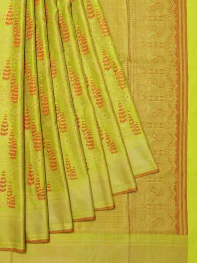 Parrot Green Kanchipuram Tissue Silk Saree