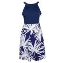 Women's Floral Sleeveless Off-Shoulder Party Prom Swing Dress Blue White M | Dresses | Womens Clothing