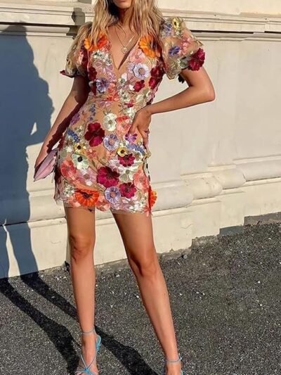 Women's 3D Floral Dress Elegant Prom Dress Casual Wrap Dress for Vacation XXXL Multicolour | Clothing, Shoes & Accessories | Womens Clothing | Dresses