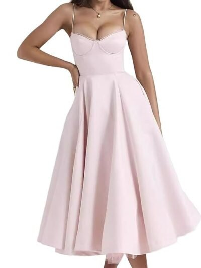 Prom Dress Women Summer Spaghetti Straps Party Gown for Wedding Dating Bride M Pink|Clothing Shoes & Accessories|Womens Clothing|Dresses