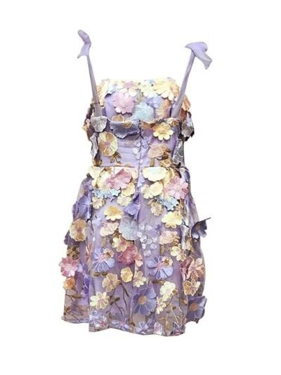 Women Three dimensional Floral Embroidered Suspender Dress for Wedding Proms S|Clothing, Shoes & Accessories | Womens Clothing | Dresses|1 Womens 3D Floral Embroidery Dress