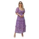 Georgette All-Over Print A-Line Maxi Dress