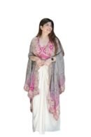 Women's And Girls For Style Premium Chinnon Silk Fabric With Cording & Sequin Work Wedding Bollywood Party Girls(Pink)