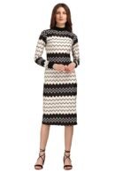 Beige Polyester All-Over Print Bodycon Skater Dress