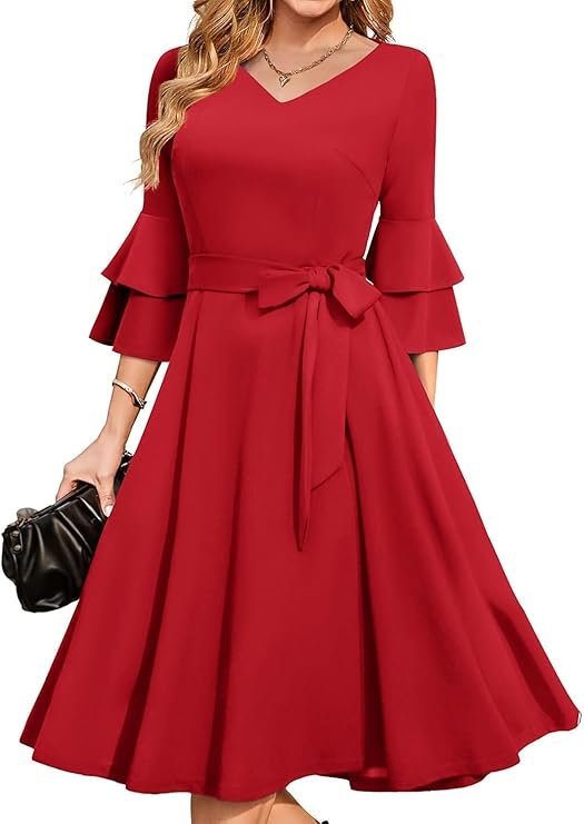 Red Polycotton Plus Size Wrap Maxi Gown
