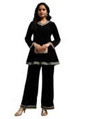 Black Velvet A-Line Kurta Set