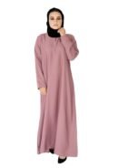 Pink Silk Abaya with Hijab