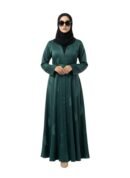 Green Luxury Embroidered Abaya For With Black Hijab Elegant Full-Length Modest