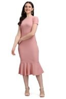 Women’s Bodycon Midi Dress(Peach)
