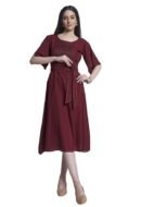 Polyester Fit-and-Flare Above-Knee Dress