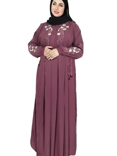 Free Size Muslim Burqa/Abaya & Burkha Dress for Muslim Women And Girl's(Purple)