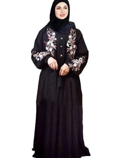Free Size Muslim Burqa/Abaya & Burkha Dress for Muslim Women And Girl's(Black)