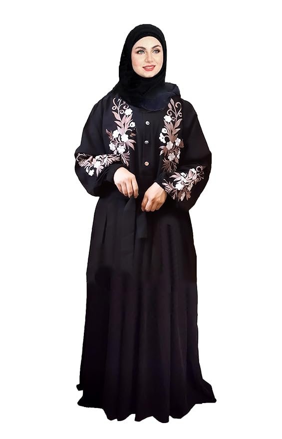 Free Size Muslim Burqa/Abaya & Burkha Dress for Muslim Women And Girl's(Black)