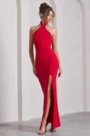 Women's Sleeveless Backless Maxi Dress | Soft Lycra | Bodycon Fit( Red)