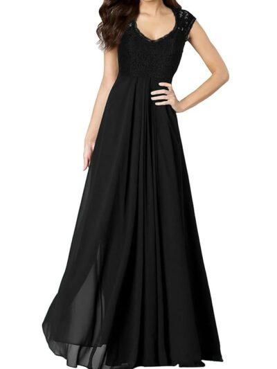 Women's Deep V Neck Vintage Party Wedding Bridesmaid Formal Cocktail Dress Black