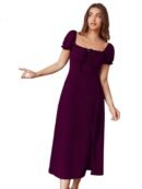 Women's Knee Length A-line Ruched Neck Dress