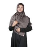 Soft Stretchable Ready-to-Wear Hijab Scarf for Muslim Women(Grey)