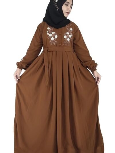 Free Size Muslim Burqa/Abaya & Burkha Dress for Muslim Women And Girl's( Brown)