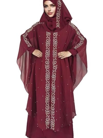 Nida fabric Free Size Muslim Burqa/Abaya &  Dress for Muslim Women( Maroon)