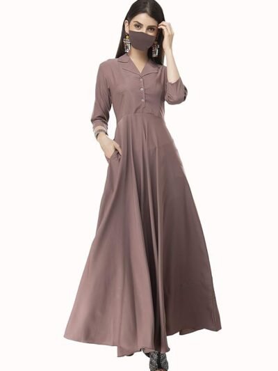 Women's Fit and Flare Maxi Dress(Coral)