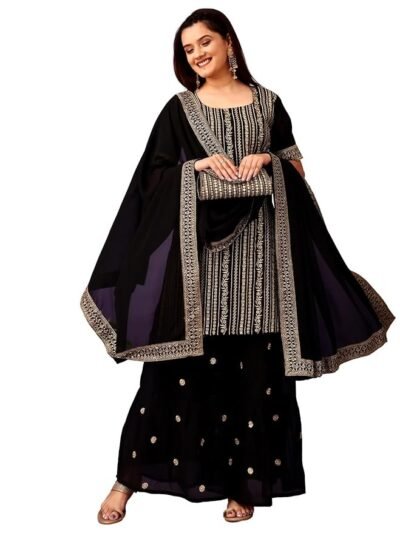 Georgette Palazzo Kurta with Dupatta Set for Women