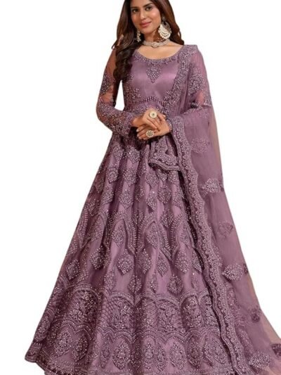 Net Embroidered Semi-Stitched Gown (Coco)