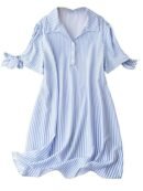 Sky Blue Rayon Striped Kurta Set