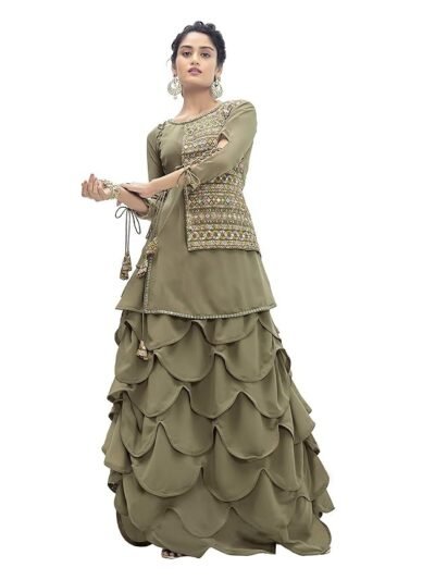 Women and Girls Faux Georgette Readymade Lehenga Choli