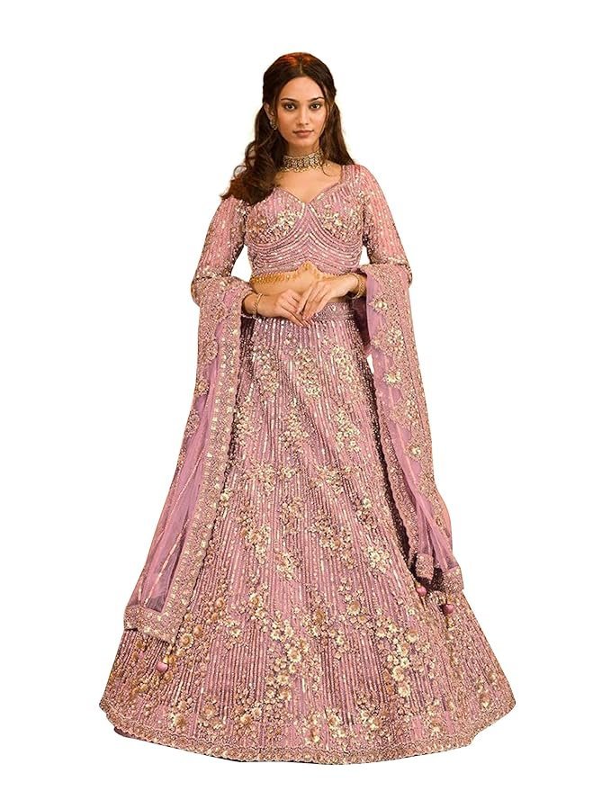 Pink Georgette Lehenga Choli