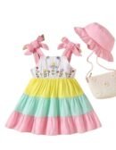Multicolour Kid Girls Multicolor Sleeveless Floral Frock Dress