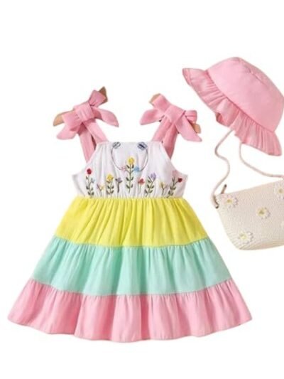 Multicolour Kid Girls Multicolor Sleeveless Floral Frock Dress