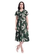 Women’s Maxi Cotton Blend Dress(Green)