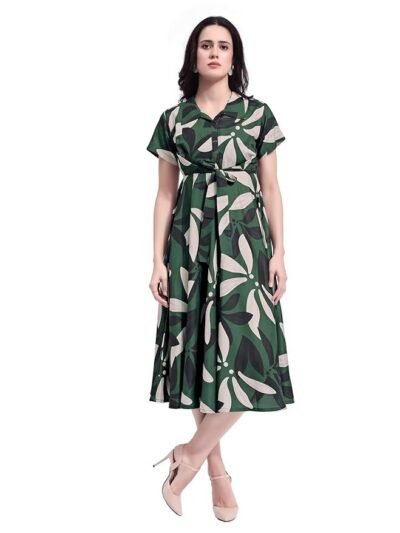 Women’s Maxi Cotton Blend Dress(Green)