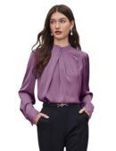 Top for Women Regular Fit Latest Stylish Office Wear Western Top(Purple)