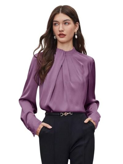 Top for Women Regular Fit Latest Stylish Office Wear Western Top(Purple)
